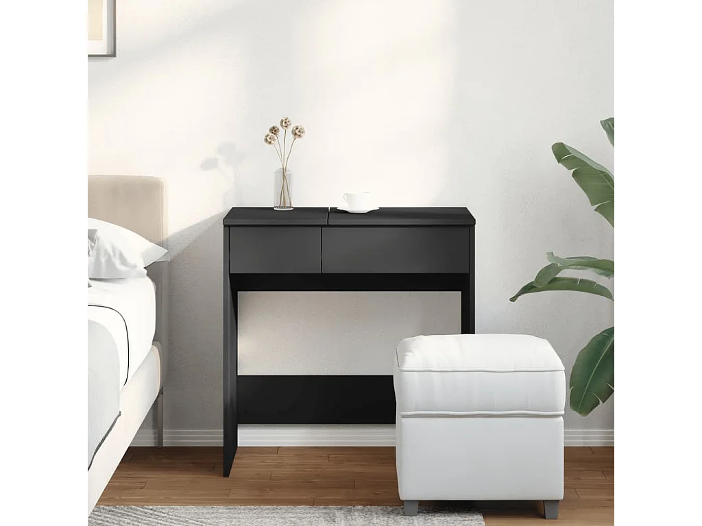 Coiffeuse avec miroir noir 73x46,5x120 cm