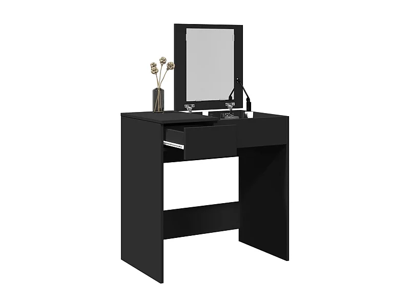 Coiffeuse avec miroir noir 73x46,5x120 cm