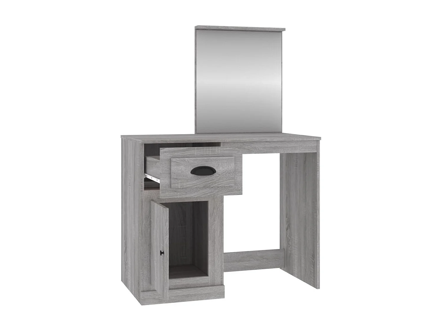 Coiffeuse avec miroir sonoma gris 90x50x132,5cm bois ingénierie