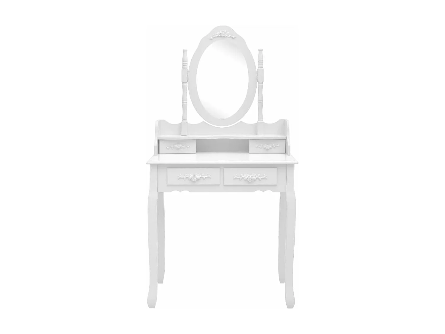Ensemble de coiffeuse avec tabouret Blanc 75x69x140cm Paulownia