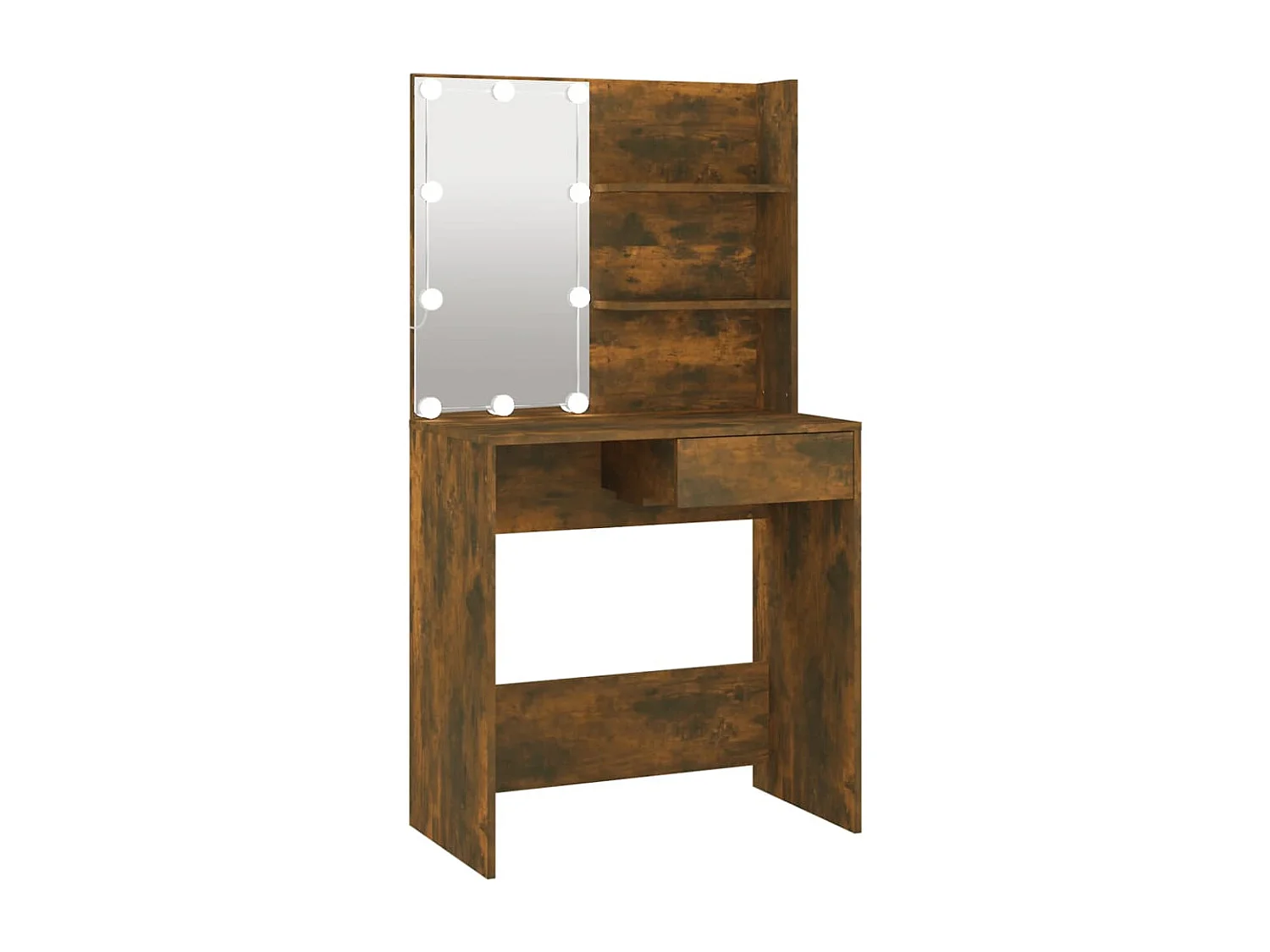 Coiffeuse avec LED Chêne fumé 74,5x40x141 cm