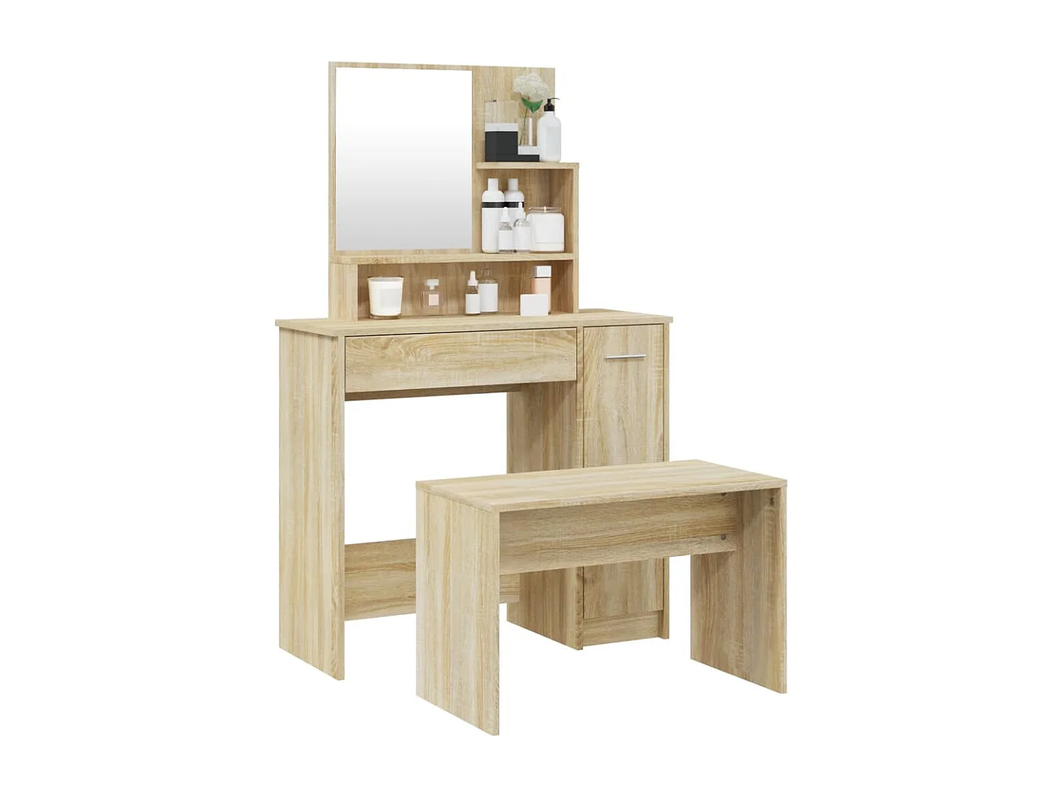 Ensemble de coiffeuse Chêne Sonoma 86,5x35x136 cm