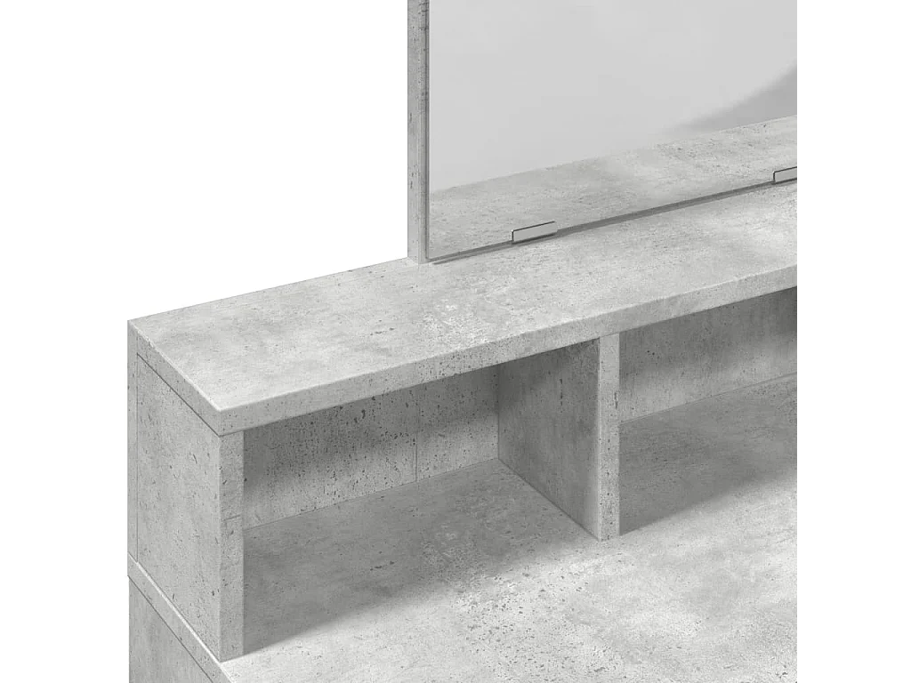 Schminktisch mit betongrauem Spiegel 80x41x144,5 cm