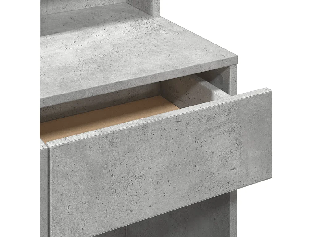 Coiffeuse avec miroir gris béton 80x41x144,5 cm