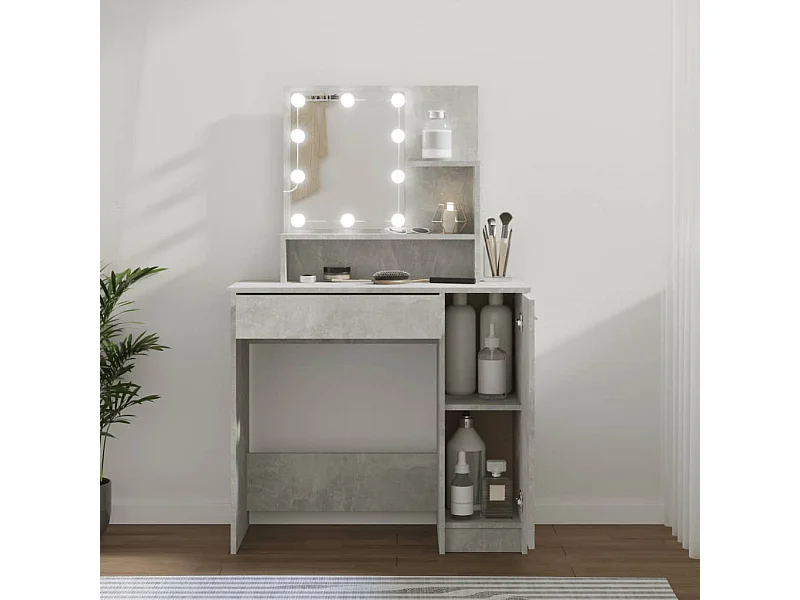 Toletta con LED Grigio cemento 86,5x35x136 cm
