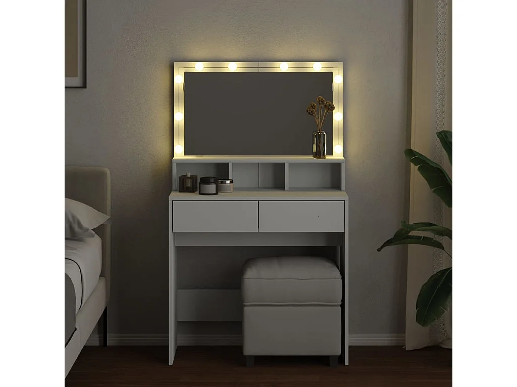 Coiffeuse avec LED blanc 80x41x134,5 cm