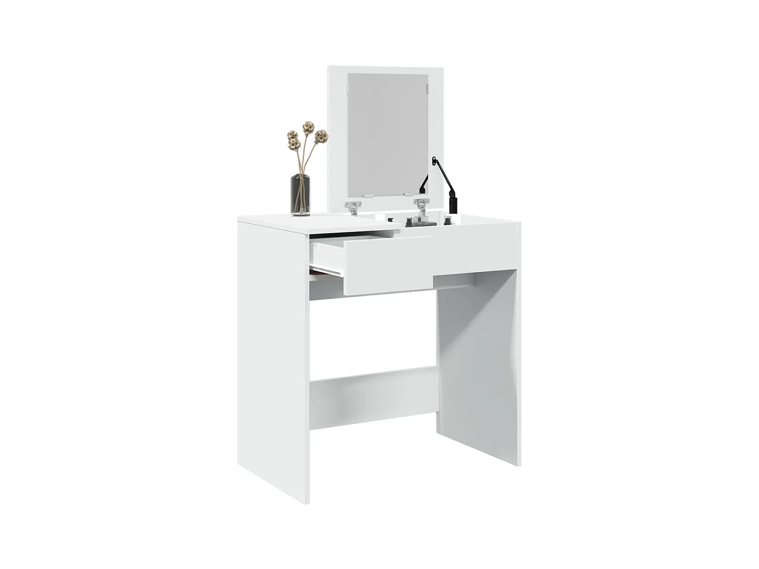 Coiffeuse avec miroir blanc 73x46,5x120 cm