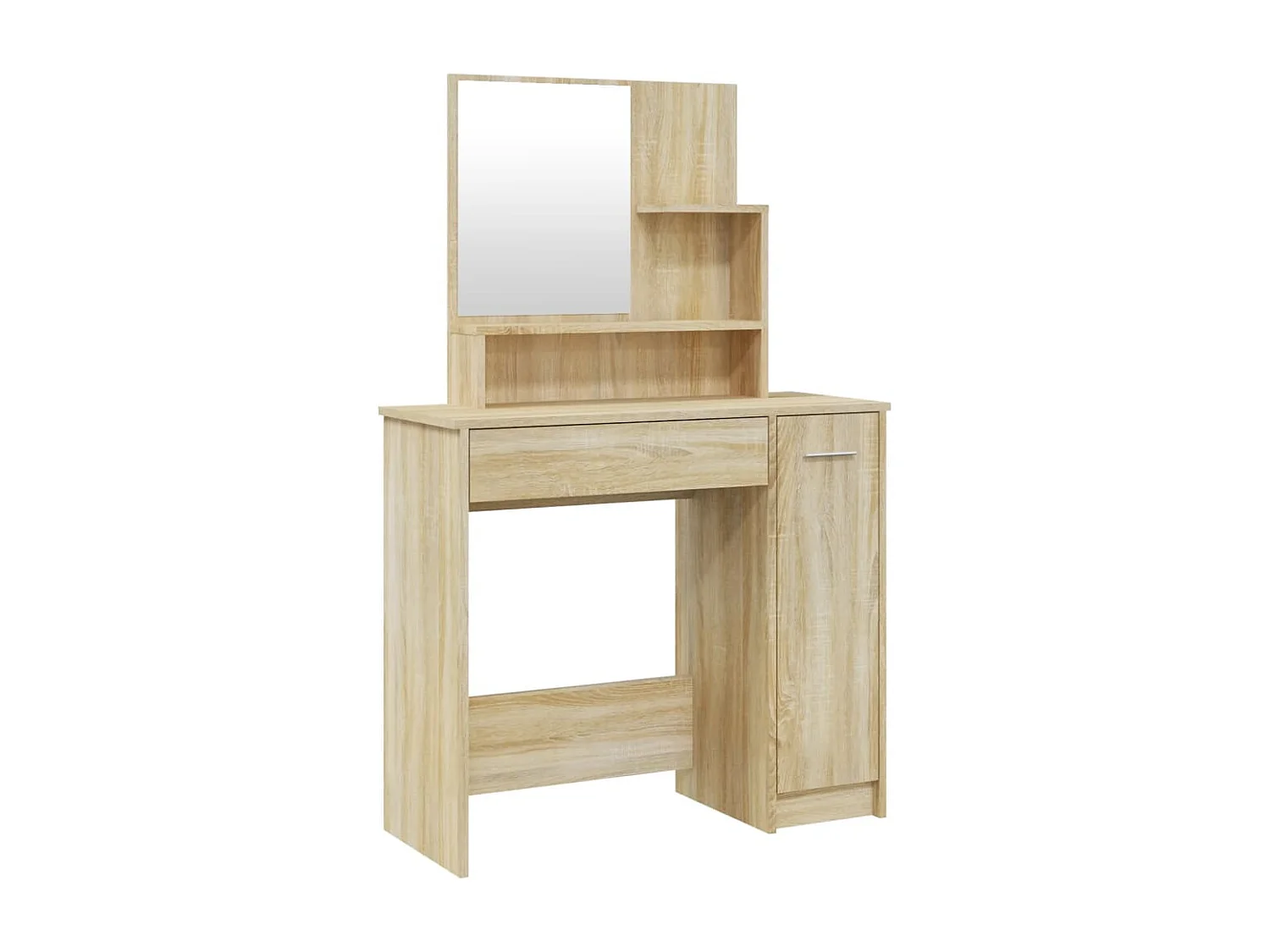 Toilette con specchio rovere sonoma 86,5x35x136 cm