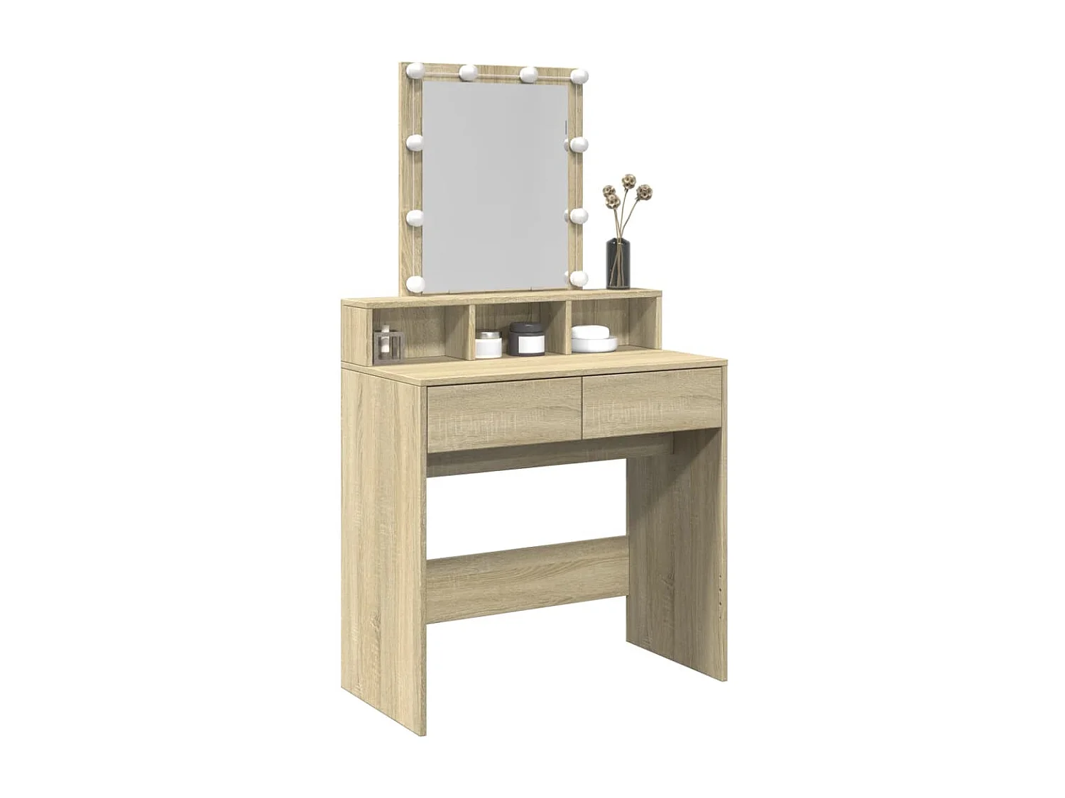 Coiffeuse avec LED chêne sonoma 80x41x144,5 cm