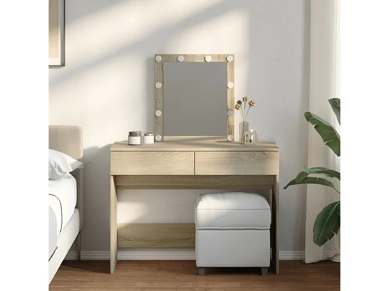 Toucador com LED carvalho sonoma 100x40x130 cm