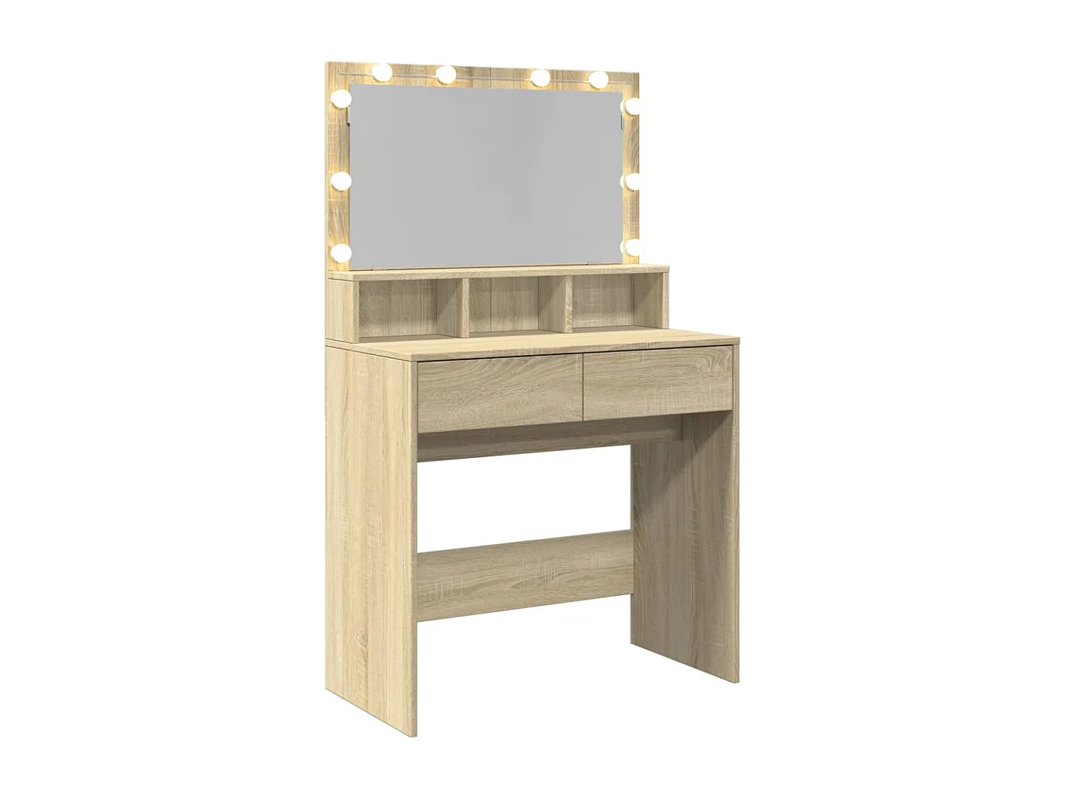 Toeletta con LED rovere sonoma 80x41x134,5 cm