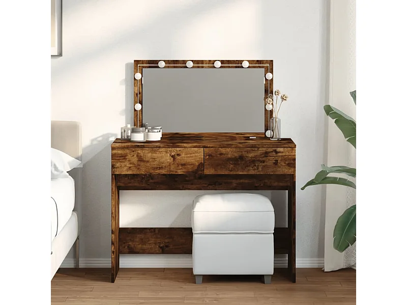 Toletta con LED rovere affumicato 100x40x120 cm