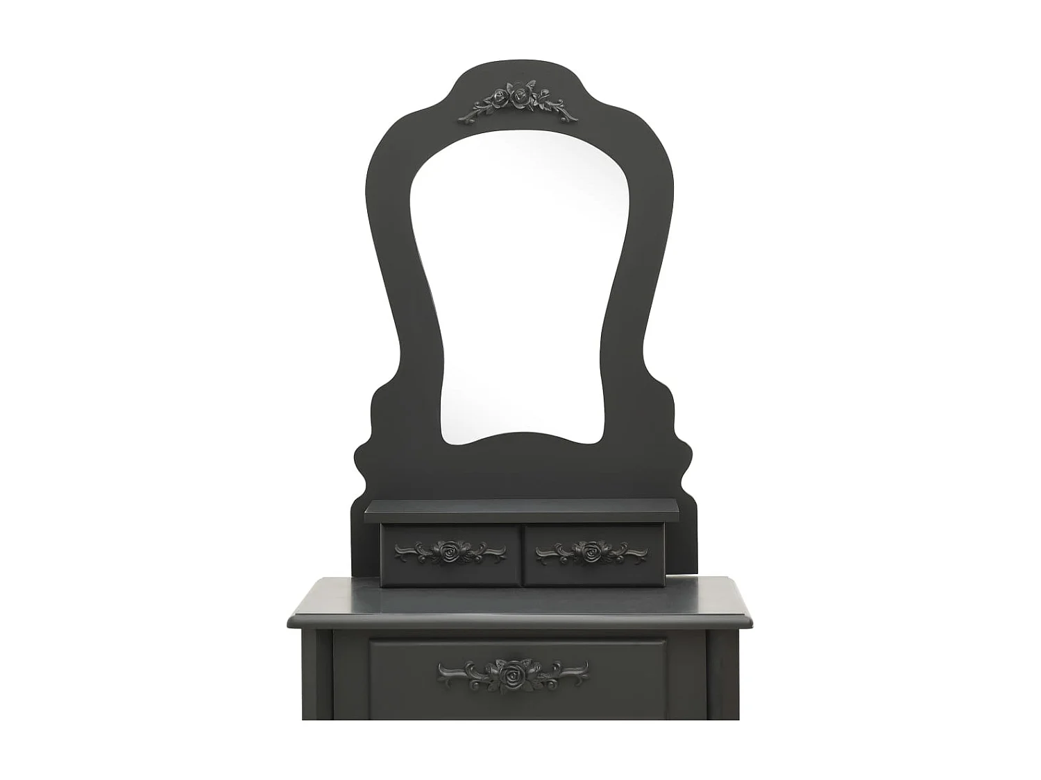 Conjunto de penteadeira com banco Cinza 50x59x136 cm Paulownia