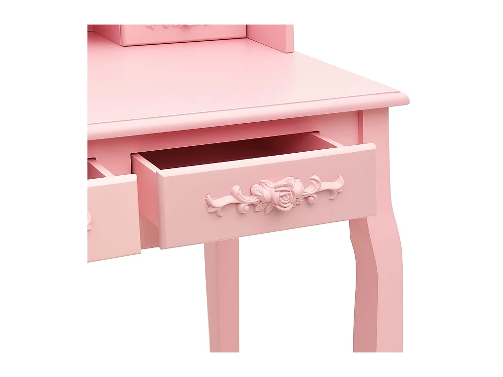 Set toeletta con sgabello Rosa 75x69x140 cm Paulownia