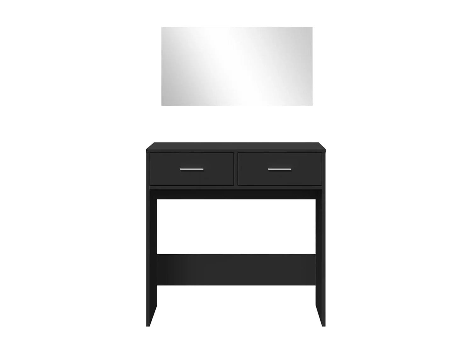 Coiffeuse avec miroir noir 80x39x80 cm