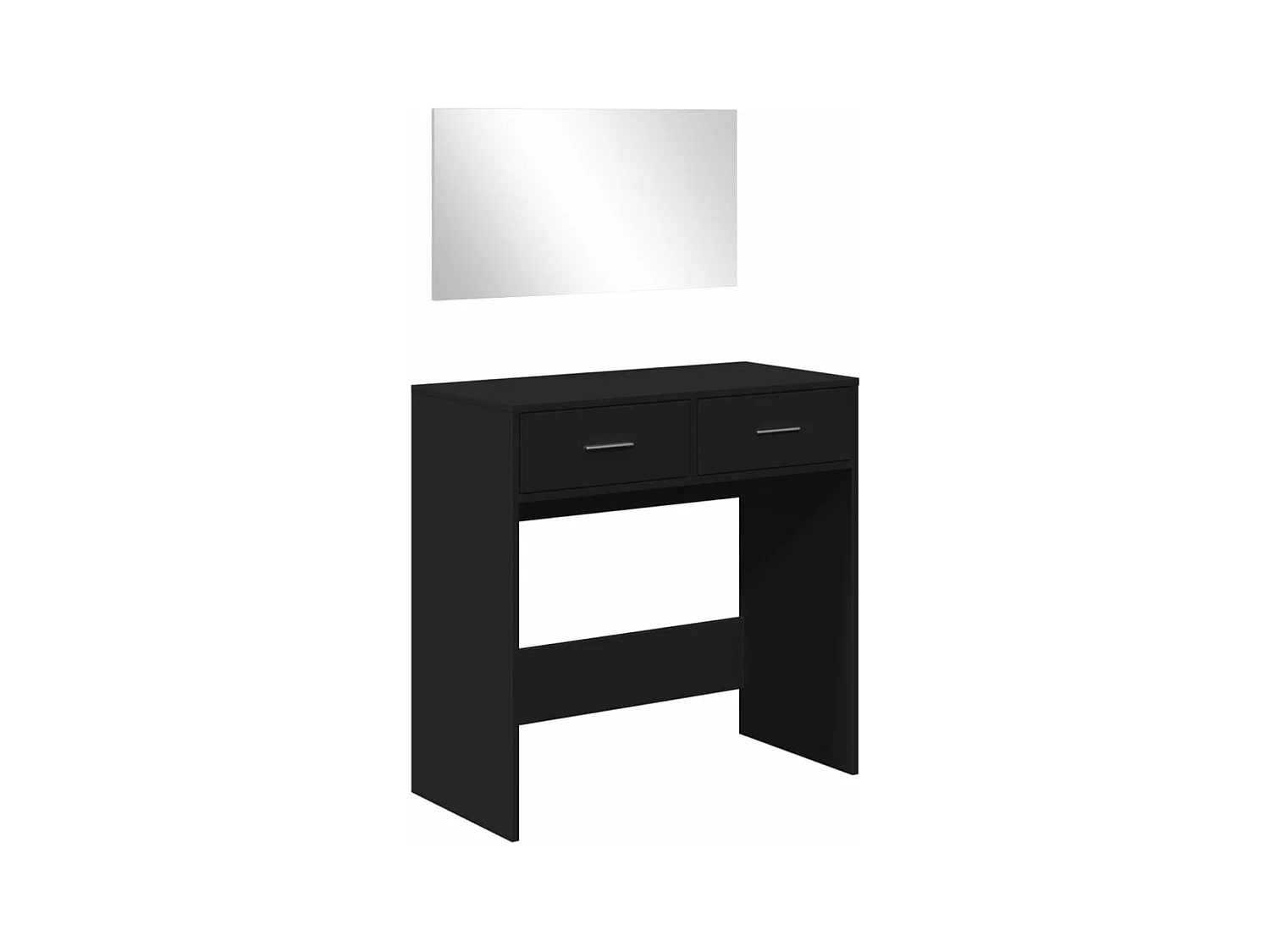 Coiffeuse avec miroir noir 80x39x80 cm