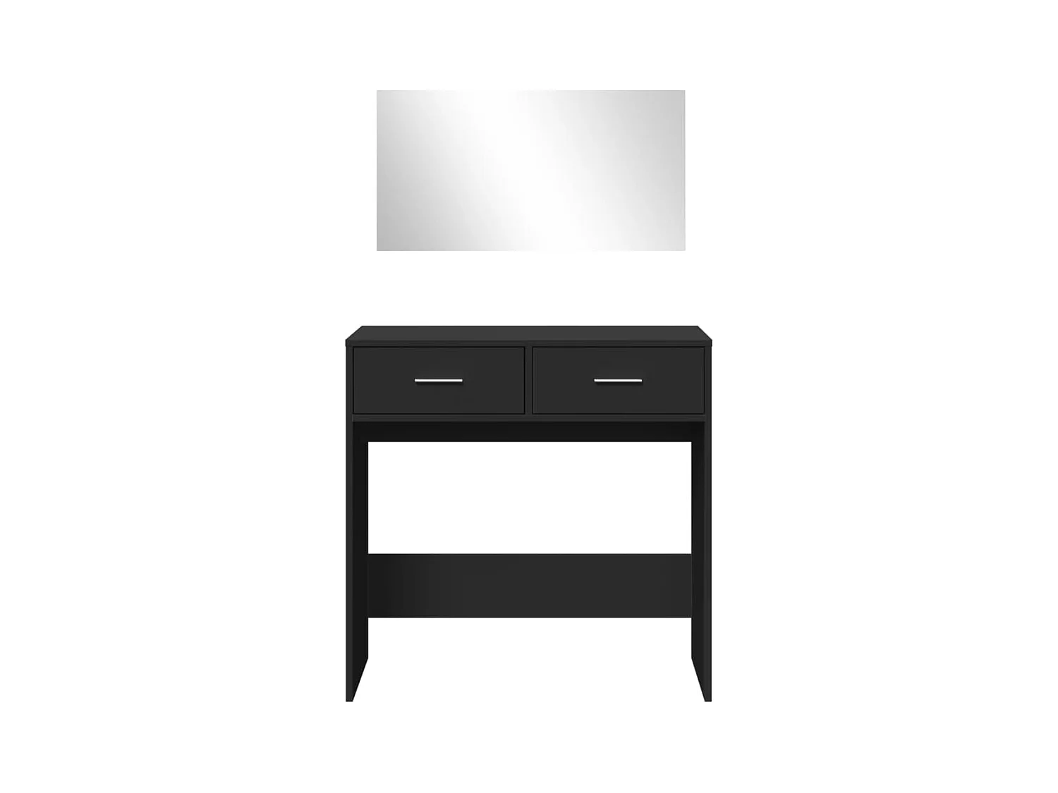 Coiffeuse avec miroir noir 80x39x80 cm