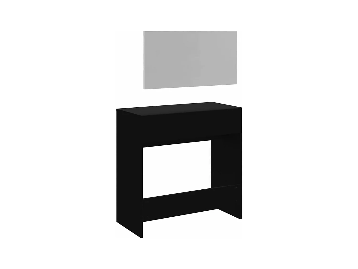 Coiffeuse avec miroir noir 80x39x80 cm