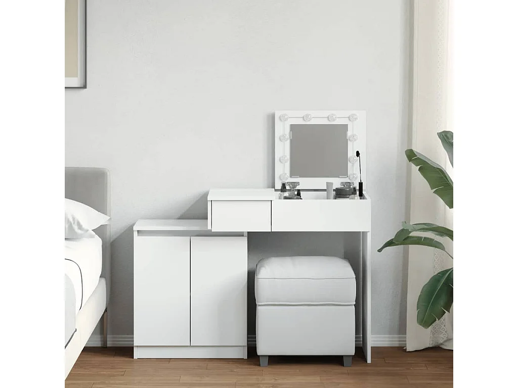 Coiffeuse avec LED blanc 115x37x110,5 cm