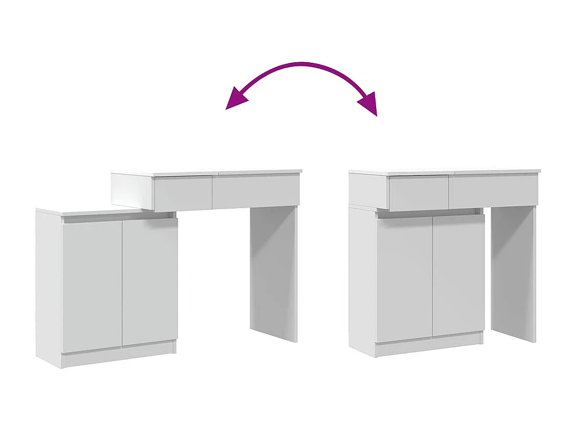 Coiffeuse avec LED blanc 115x37x110,5 cm
