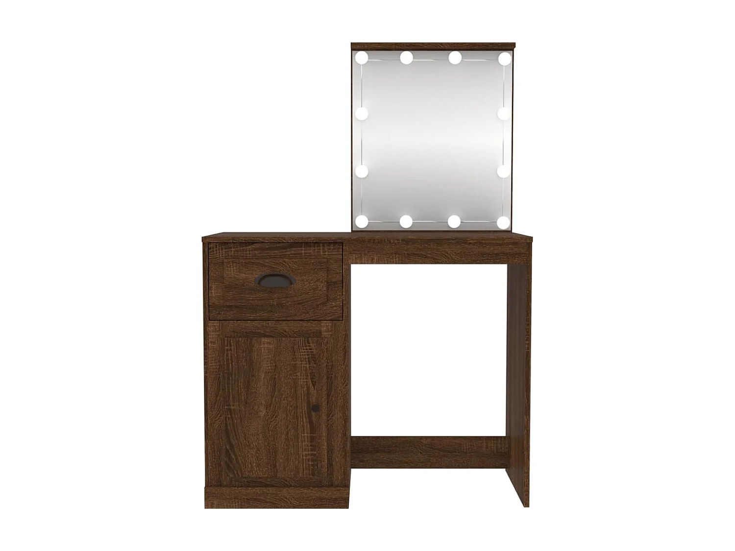 Coiffeuse avec LED chêne marron 90x50x132,5cm bois d'ingénierie