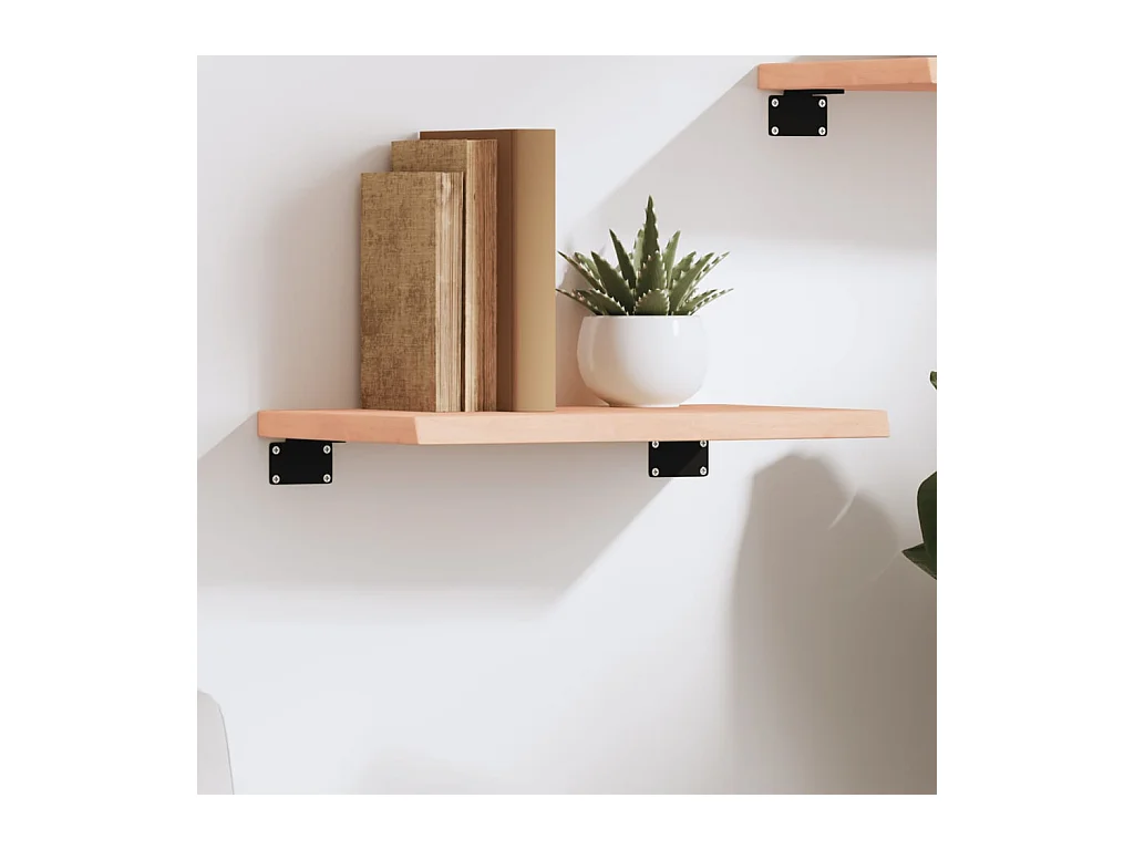 Estante de pared madera maciza de roble sin tratar 40x30x2 cm