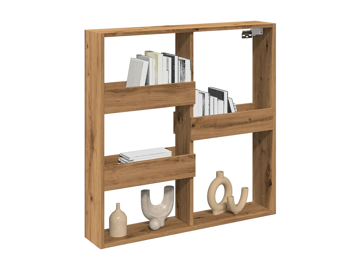 Armoire murale chêne artisanal 80x15x80 cm bois d'ingénierie