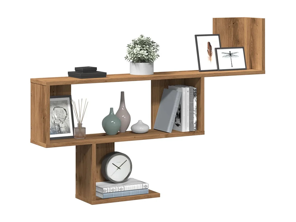 Étagère murale chêne artisanal 100x15x70 cm bois d'ingénierie