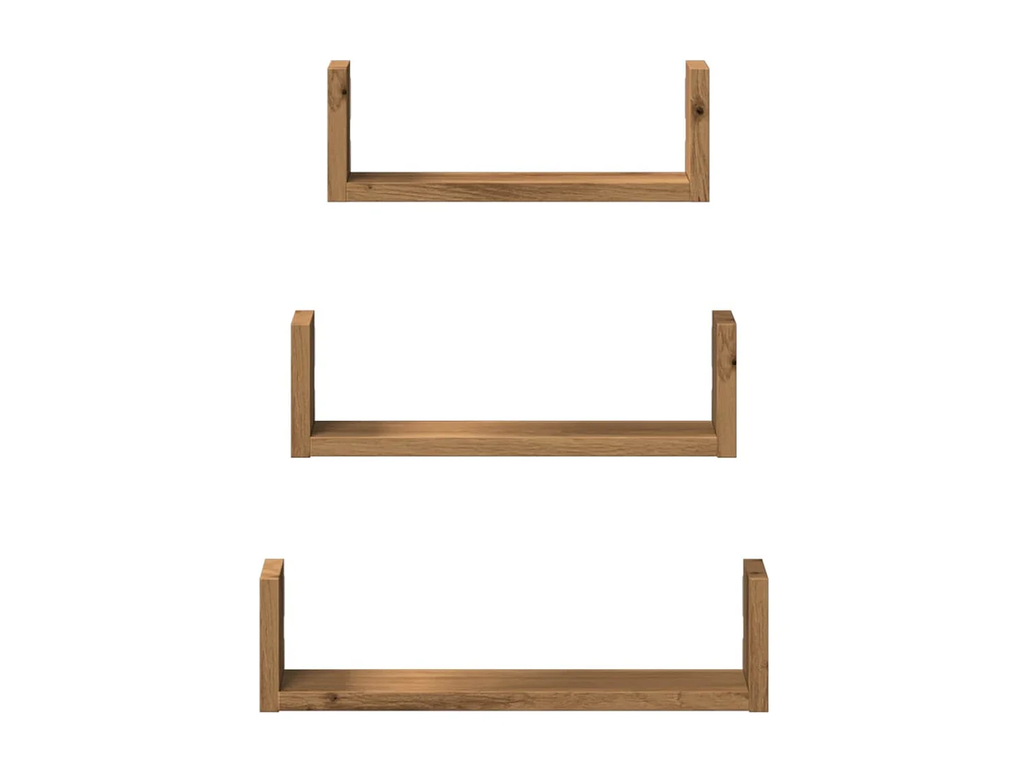 Mensole a Muro 3pz Rovere Artigianale in Truciolato