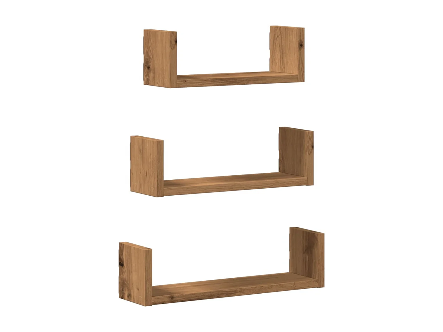 Étagères murales 3 pcs chêne artisanal bois d'ingénierie