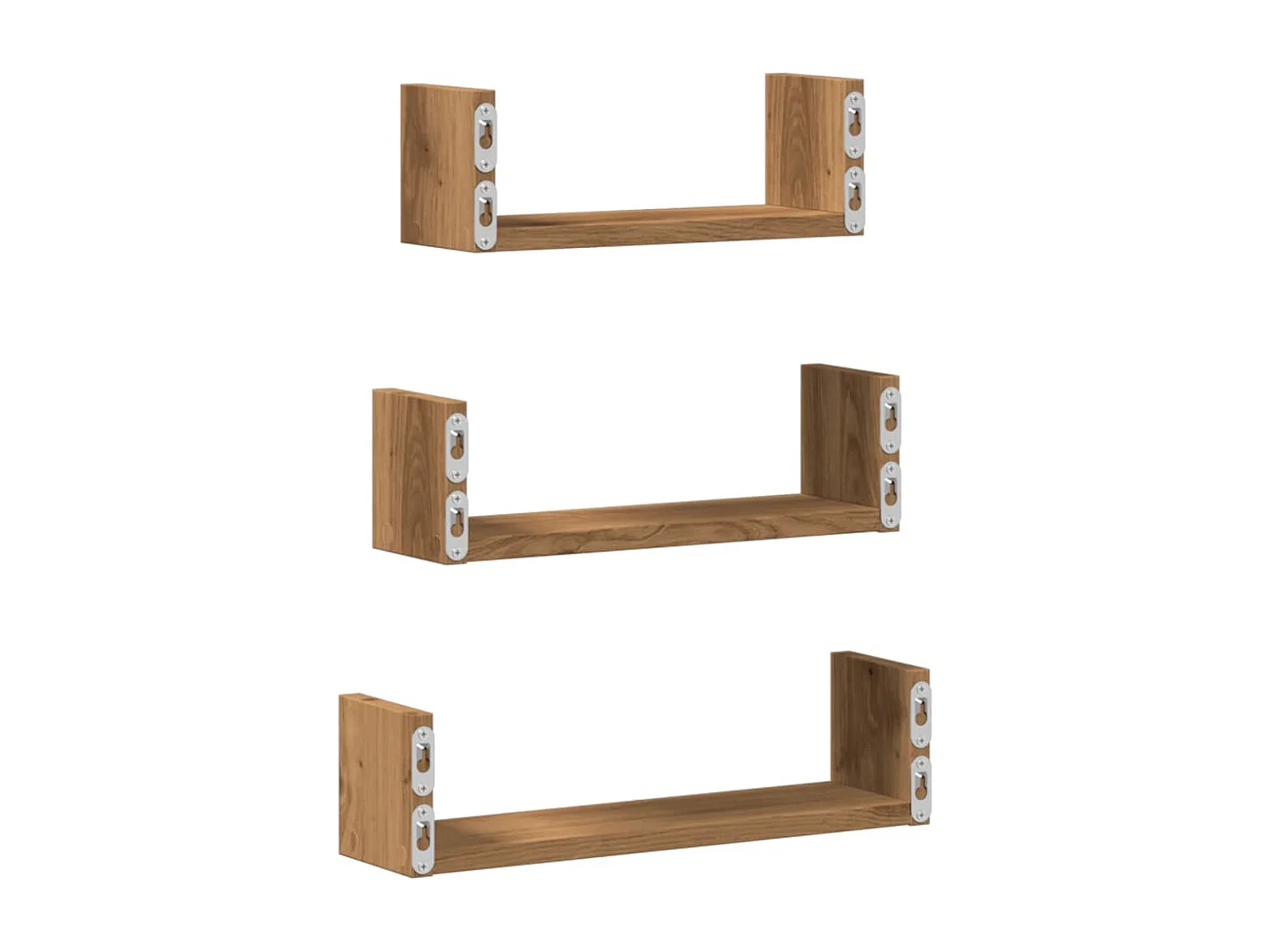 Étagères murales 3 pcs chêne artisanal bois d'ingénierie