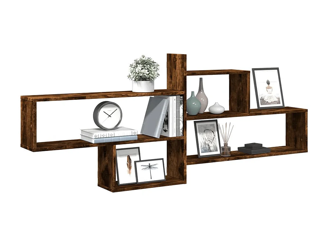 Étagère murale chêne fumé 167,5x18x68 cm bois d'ingénierie