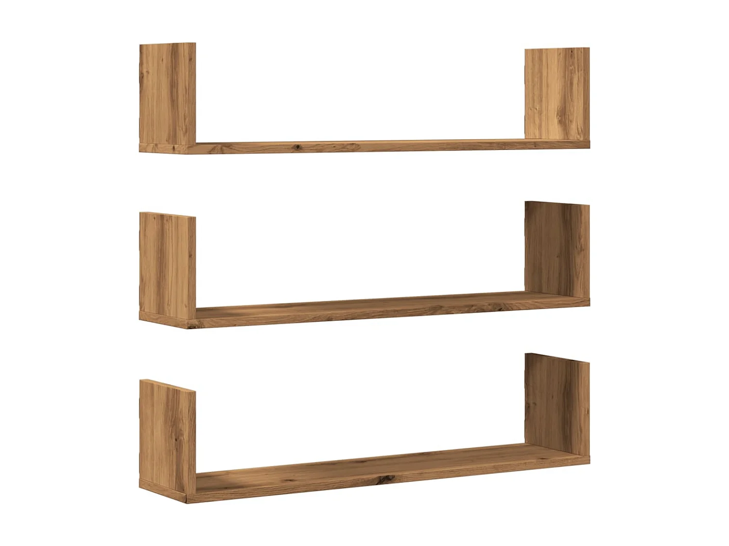 Étagères murales 3 pcs chêne artisanal bois d'ingénierie