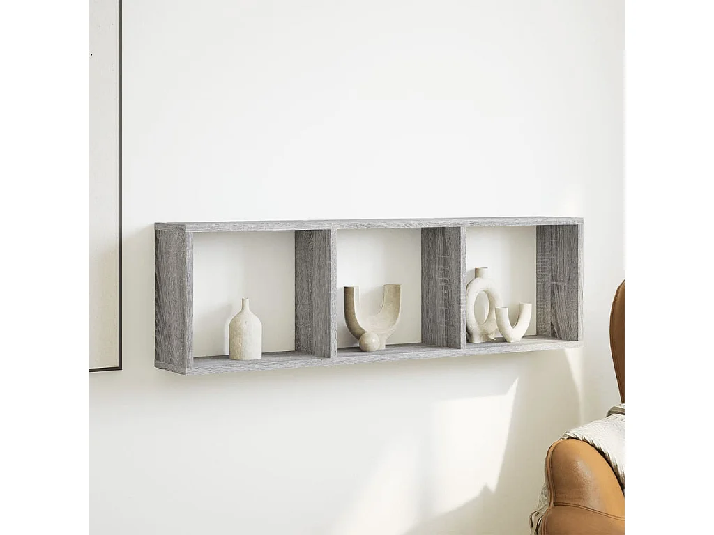 Armario de pared madera de ingeniería gris Sonoma 100x16x30 cm