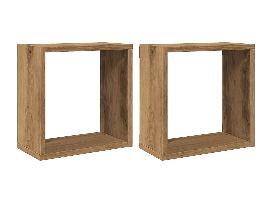 Étagères cube murales 2 pcs chêne artisanal bois ingénierie