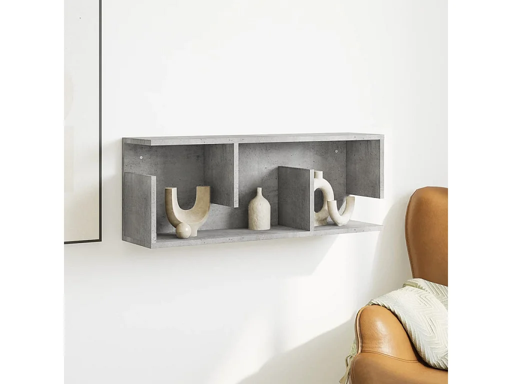 Armoire murale 80x20x30 cm gris béton bois d'ingénierie