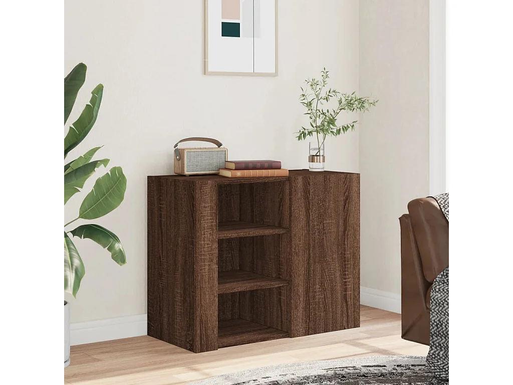 Armoire murale chêne marron 75x35x60 cm bois d'ingénierie