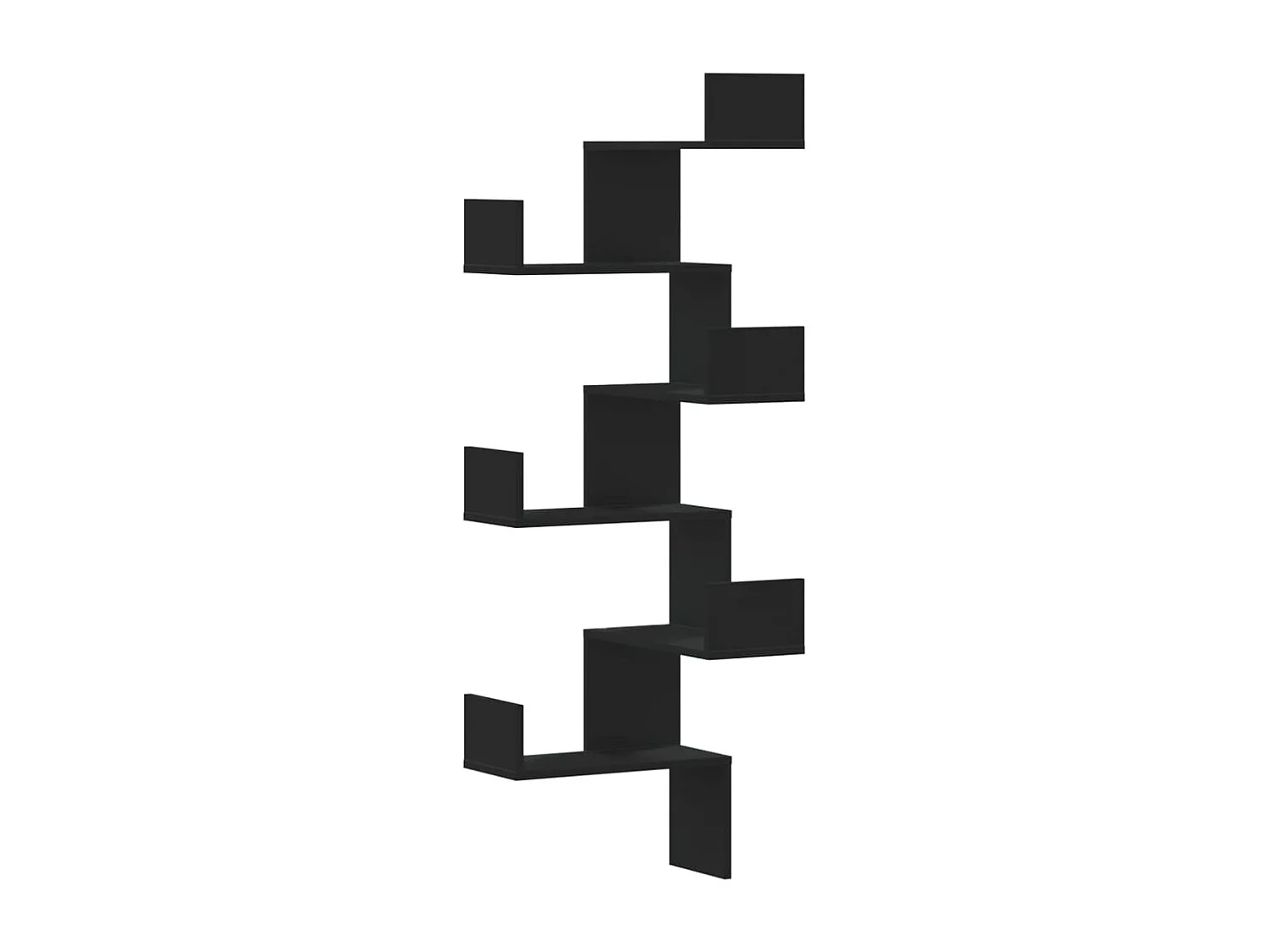 Wand-Eckregal Schwarz 45x45x147 cm Holzwerkstoff