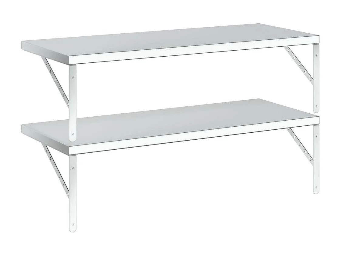 Mensole a Muro 2 pz 100x40 cm Argento in Acciaio Inossidabile