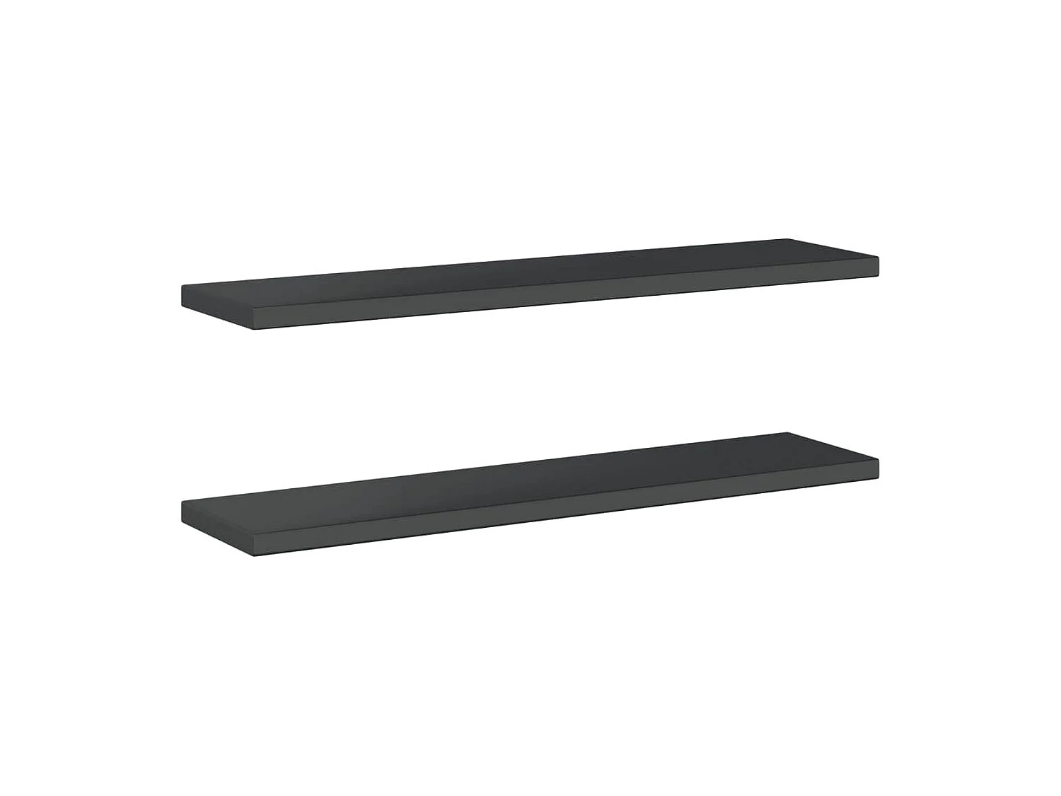 Mensole a Muro 2 pz 100x23,5x3 cm Nero in Acciaio Inossidabile