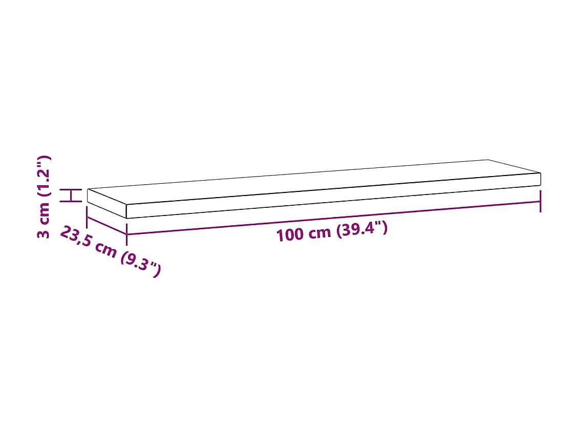 Mensole a Muro 2 pz 100x23,5x3 cm Nero in Acciaio Inossidabile