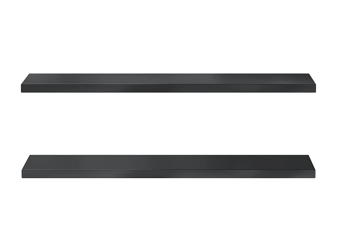 Mensole a Muro 2 pz 100x23,5x3 cm Nero in Acciaio Inossidabile