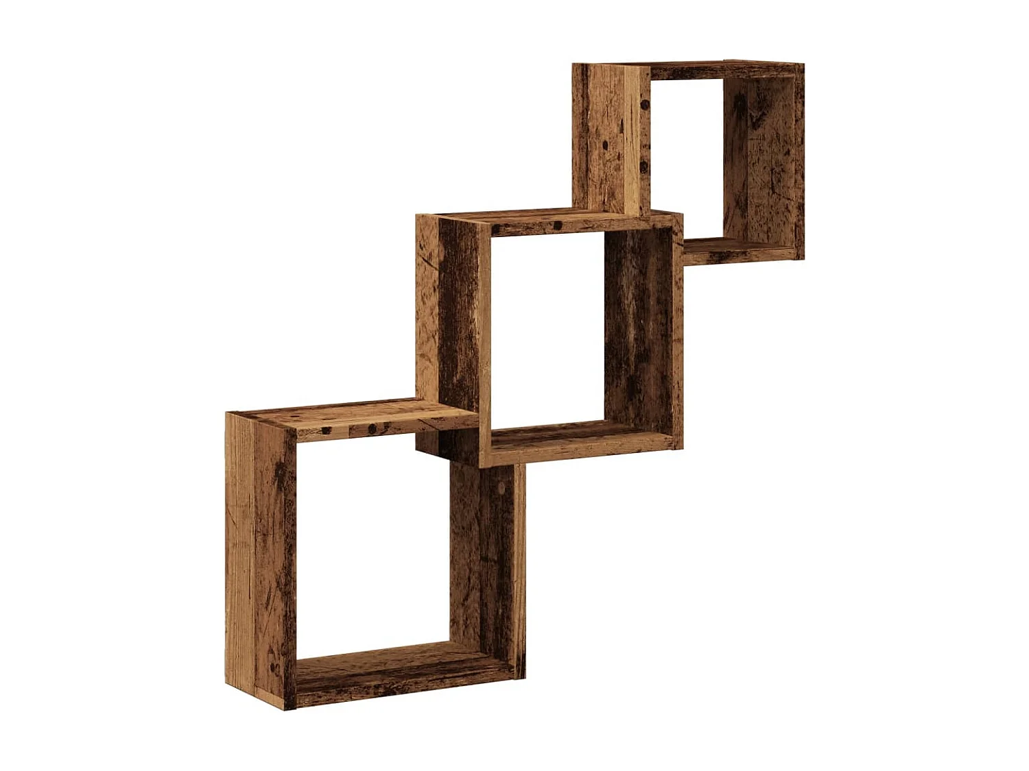 Étagère murale en forme de cube vieux bois bois d'ingénierie