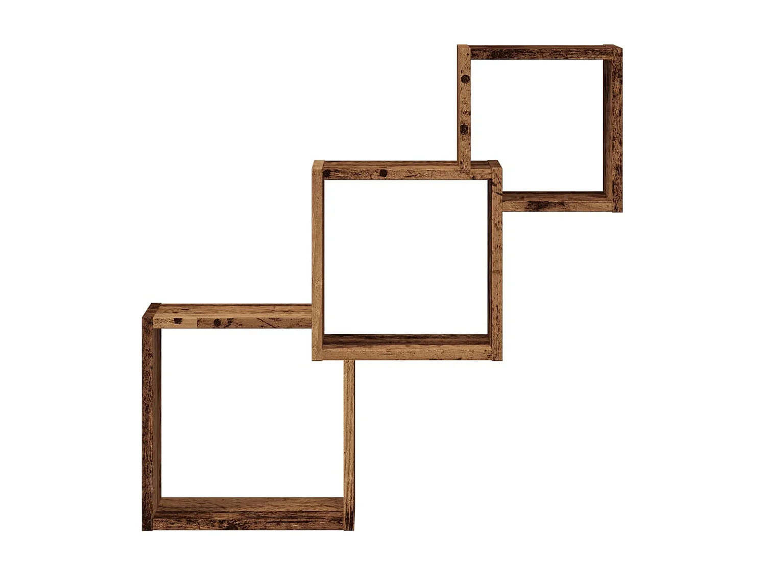 Étagère murale en forme de cube vieux bois bois d'ingénierie