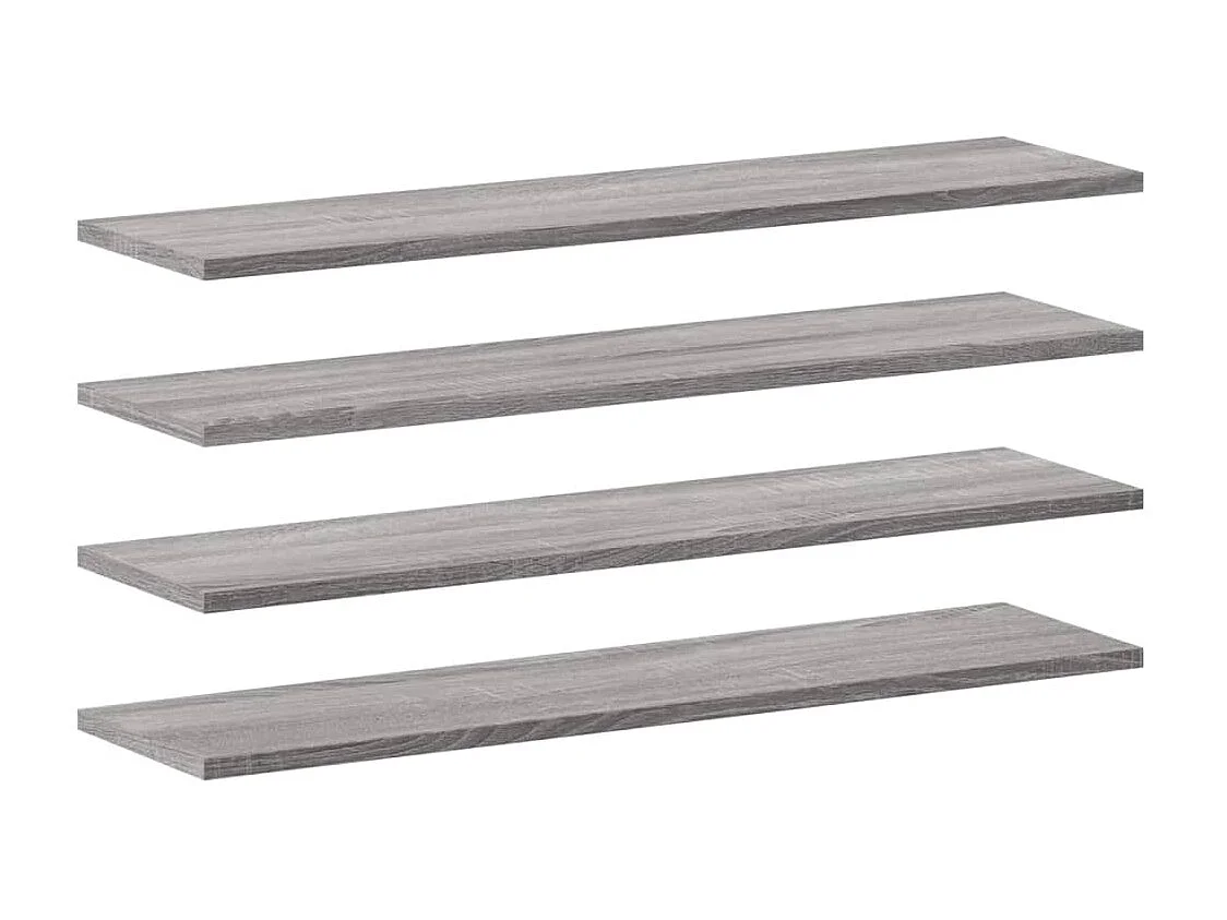Mensole Parete 4pz Grigio Sonoma 80x20x1,5cm Legno Multistrato