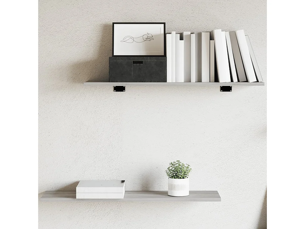 Wandregale 4 Stk. Grau Sonoma 80x20x1,5 cm Holzwerkstoff