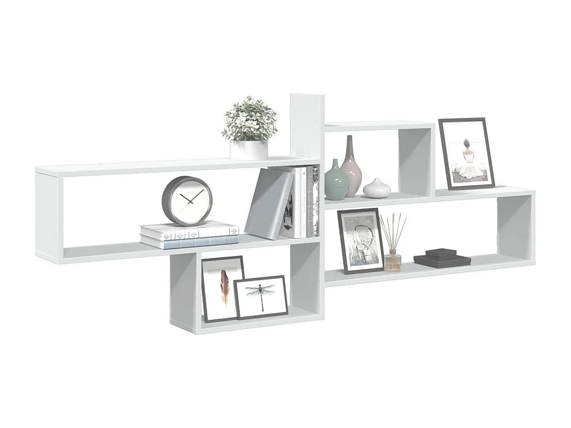 Estantería de pared madera ingeniería blanca 167,5x18x68 cm