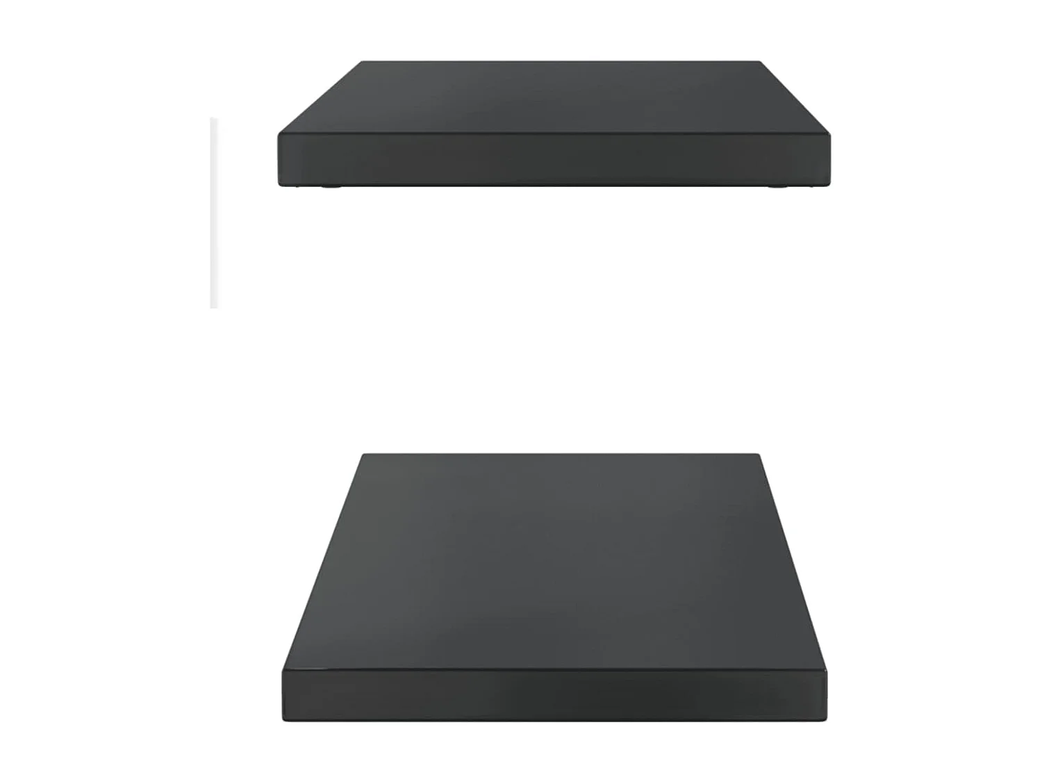 Étagères murales 2 pcs 100x30x3 cm noir acier inoxydable