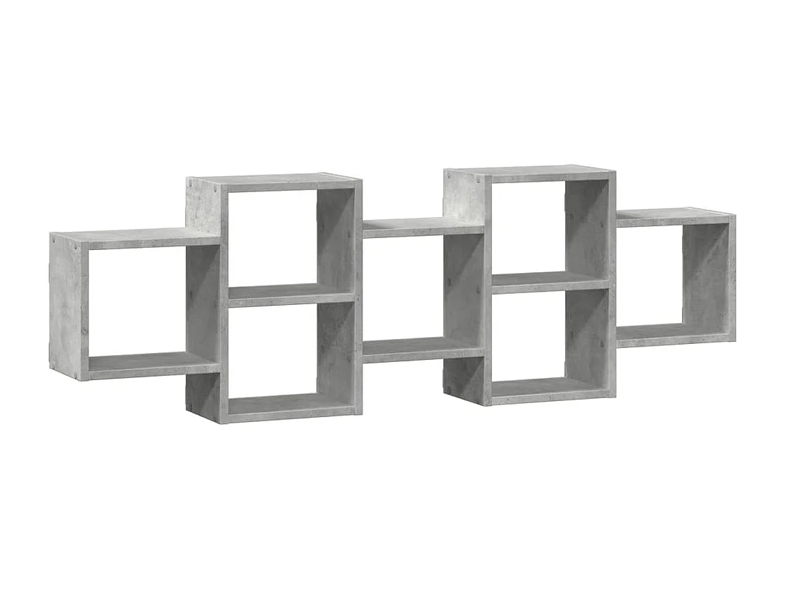 Estante de pared madera ingeniería gris hormigón 129x18x42 cm