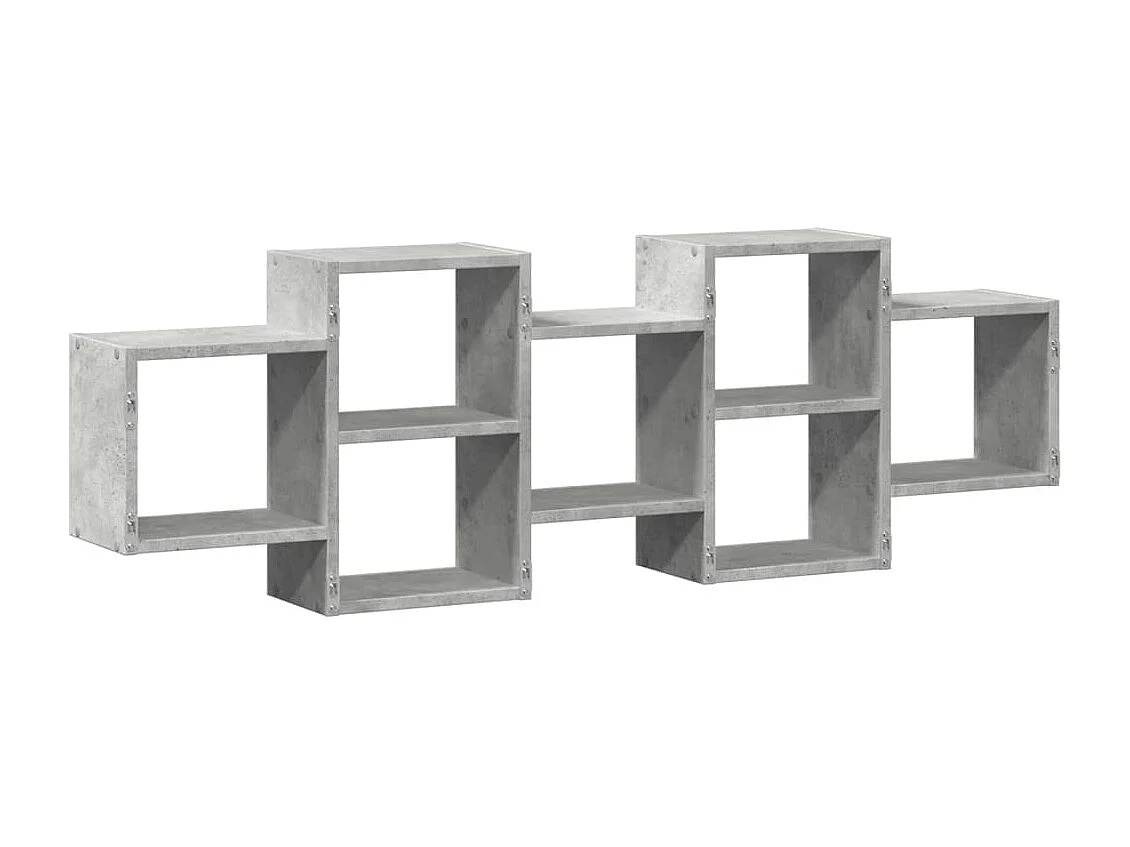 Wandschap 129x18x42 cm bewerkt hout betongrijs